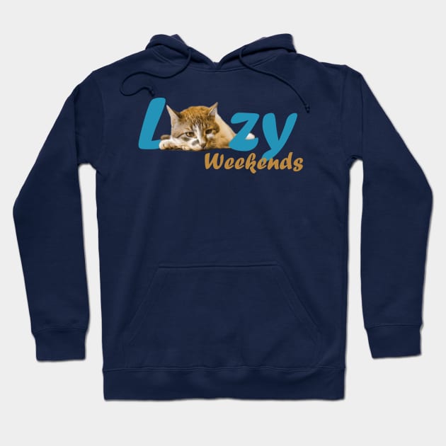 Lazy Cat Weekends Hoodie by Czajnikolandia